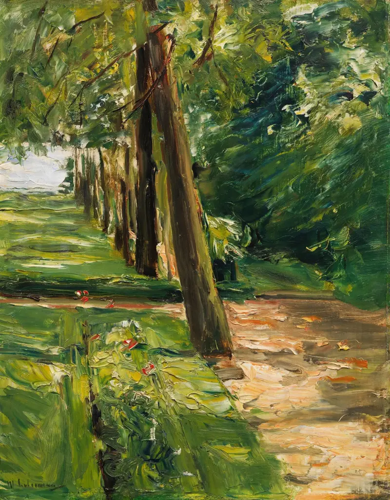 Björkallén i Wannseeträdgården mot öster, Wohl av Max Liebermann