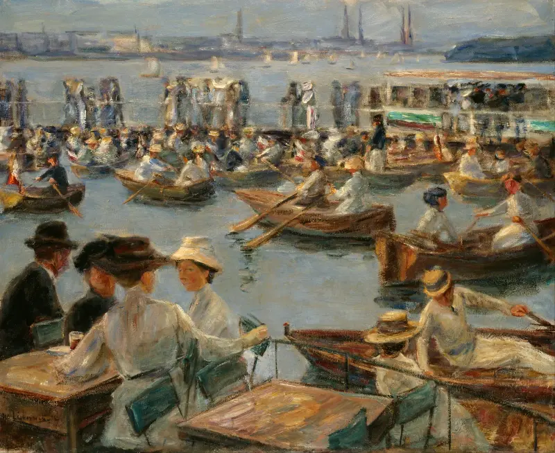 On the Alster in Hamburg av Max Liebermann