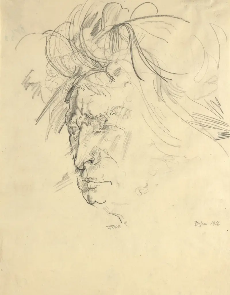 Porträt Ferruccio Busoni av Max Oppenheimer