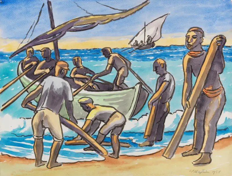 Ausfahrt zum Fischfang av Hermann Max Pechstein