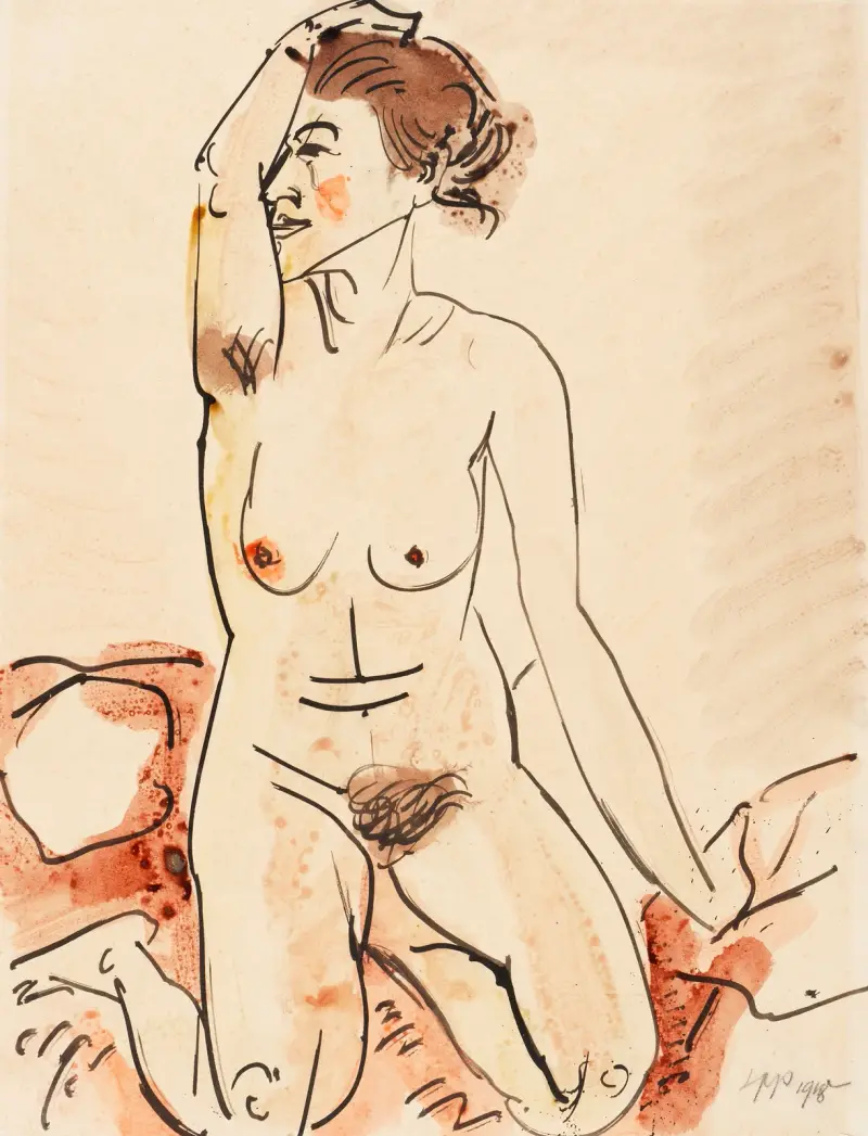 Female Nude av Hermann Max Pechstein