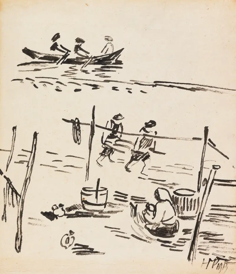 Fishermen on the Beach, 1912 av Hermann Max Pechstein