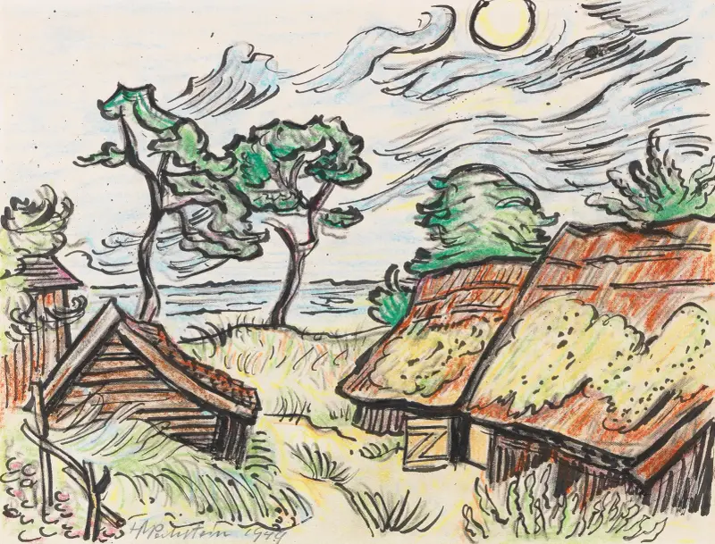 Fiskares hus i Ückeritz av Hermann Max Pechstein