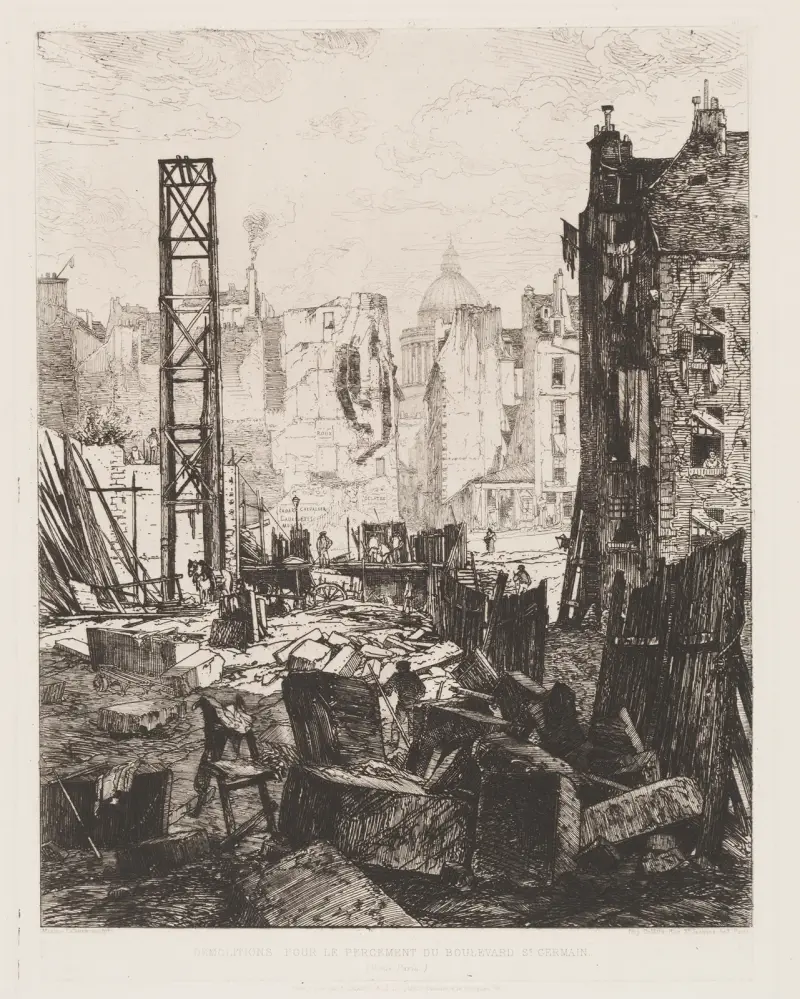 Abrissarbeiten für die Eröffnung des Boulevard Saint-Germain von Maxime Lalanne