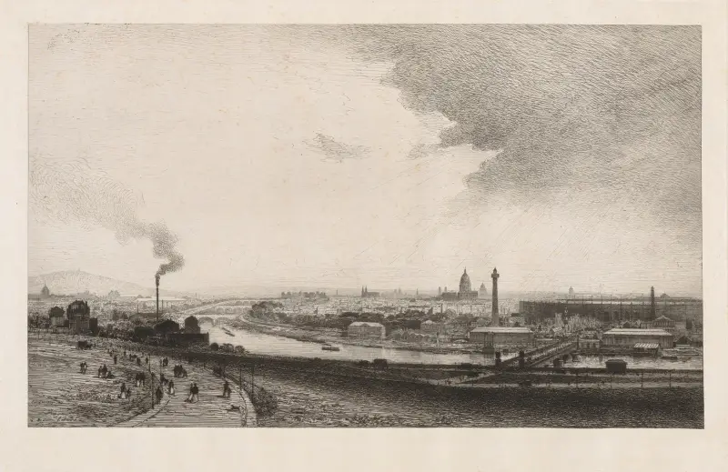 Paryż w 1867 roku, widok z Trocadéro, Maxime Lalanne