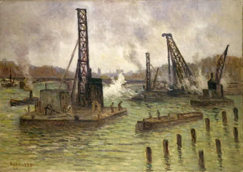 Arbete vid Seine, vid Pont des Saints-Pères av Maximilien Luce