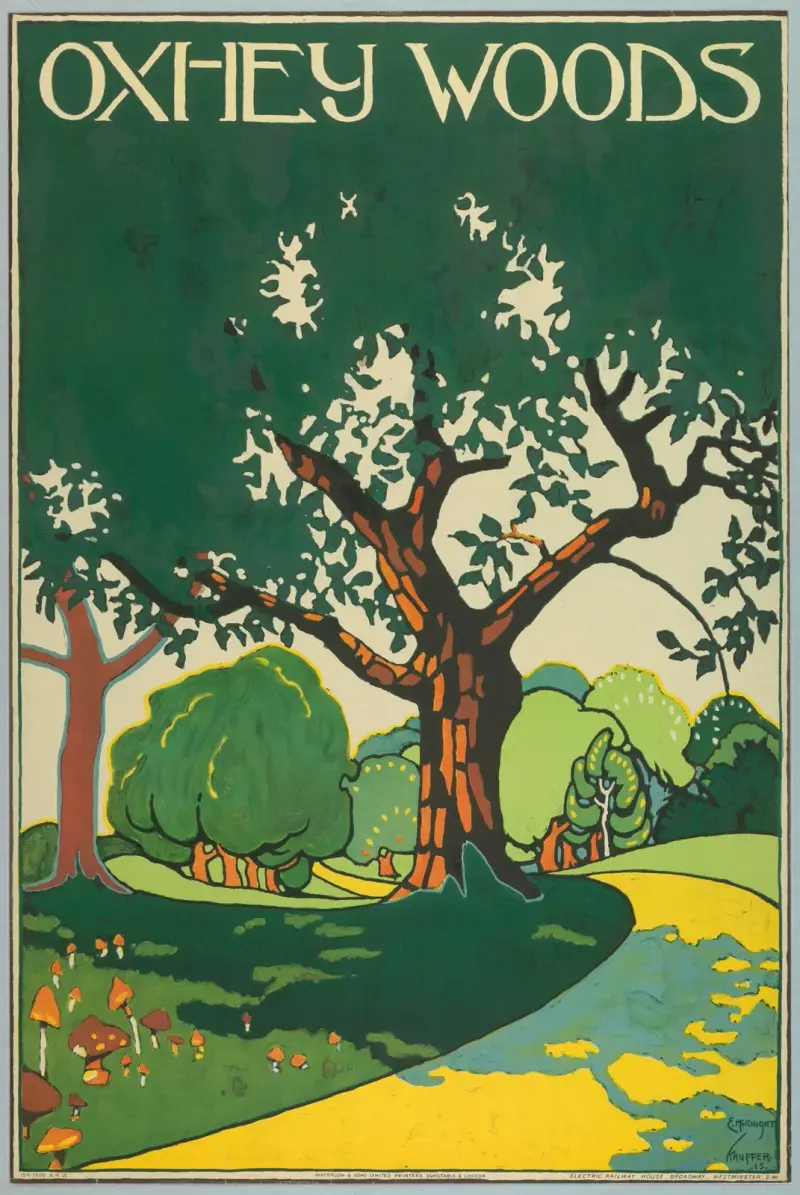Oxhey Woods, Londons tunnelbana av Edward McKnight Kauffer