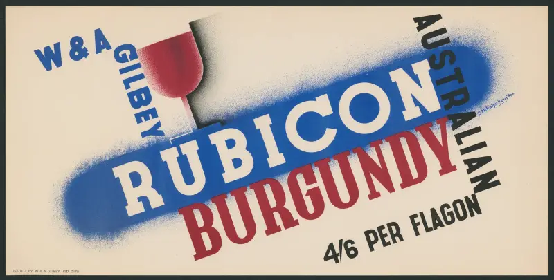 W. & A. Gilbey Australian Rubicon Burgundy von Edward McKnight Kauffer