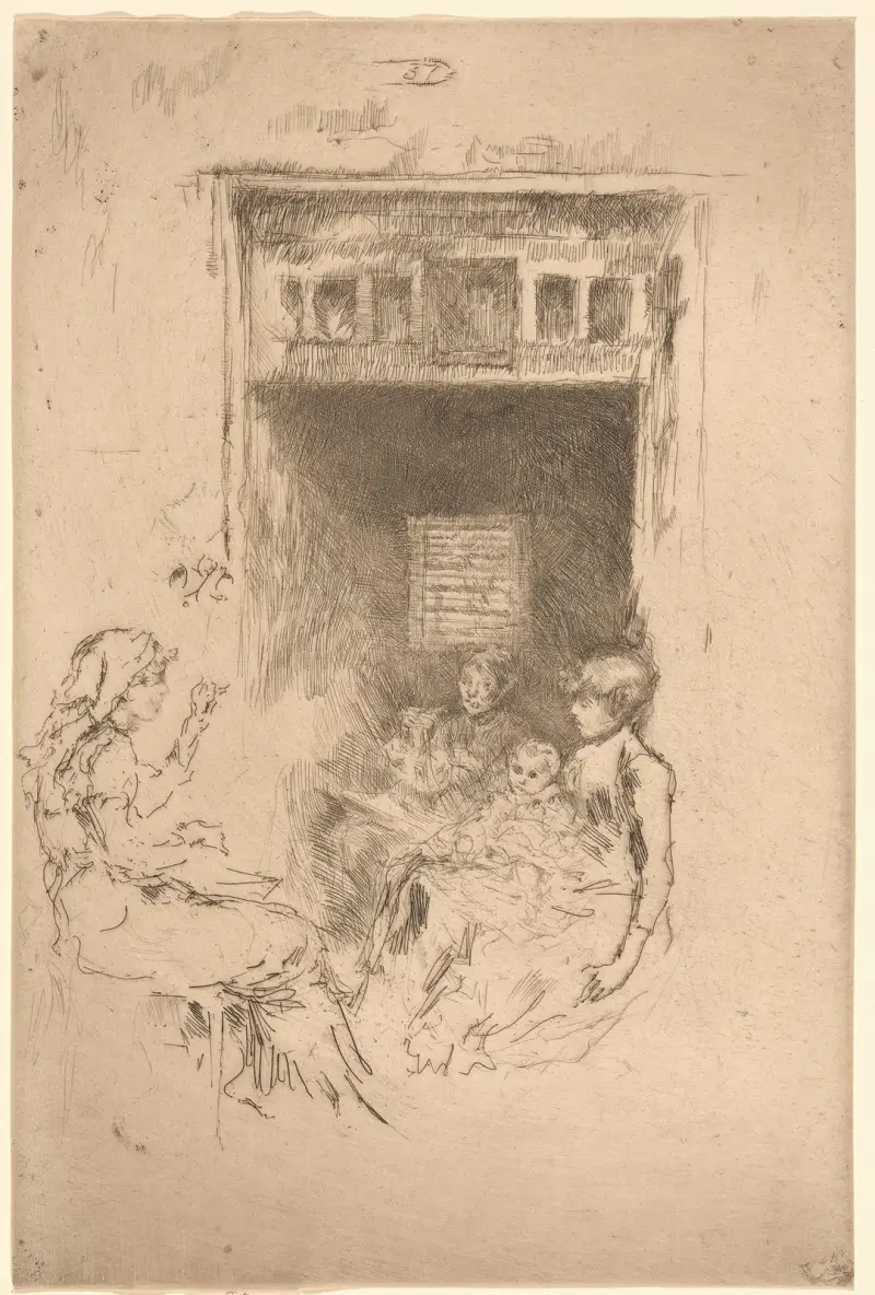 Bead-stringers, 1879 av James Abbott McNeill Whistler