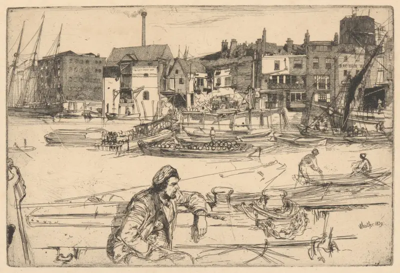 Black Lion Wharf av James Abbott McNeill Whistler