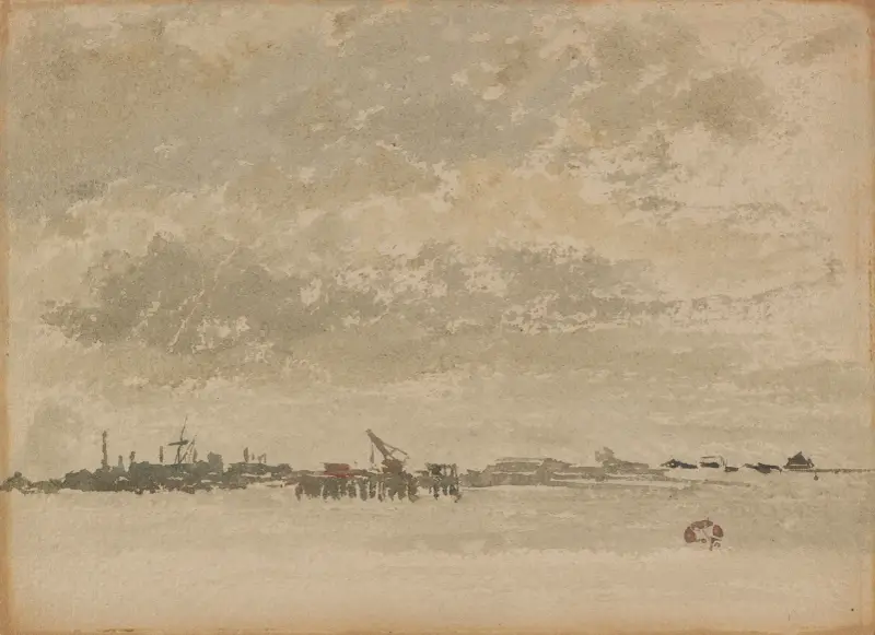 Grått och silver – Purfleet av James Abbott McNeill Whistler