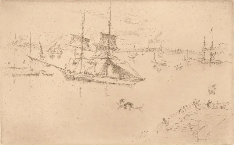 Lagune; Mittag von James Abbott McNeill Whistler