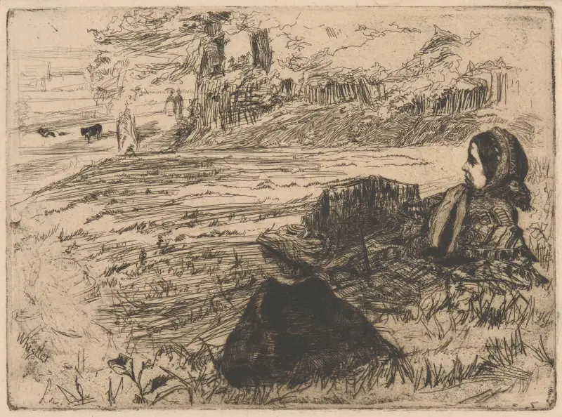 Barnjungfru och barn av James Abbott McNeill Whistler