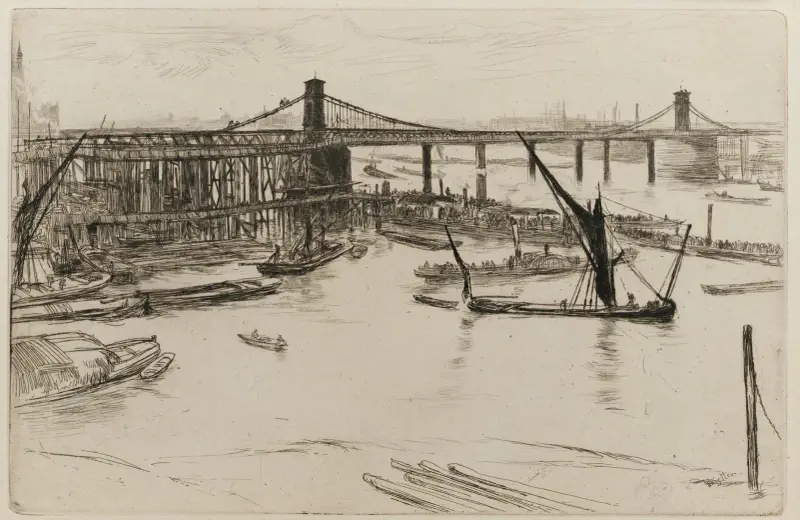 Old Hungerford Bridge av James Abbott McNeill Whistler