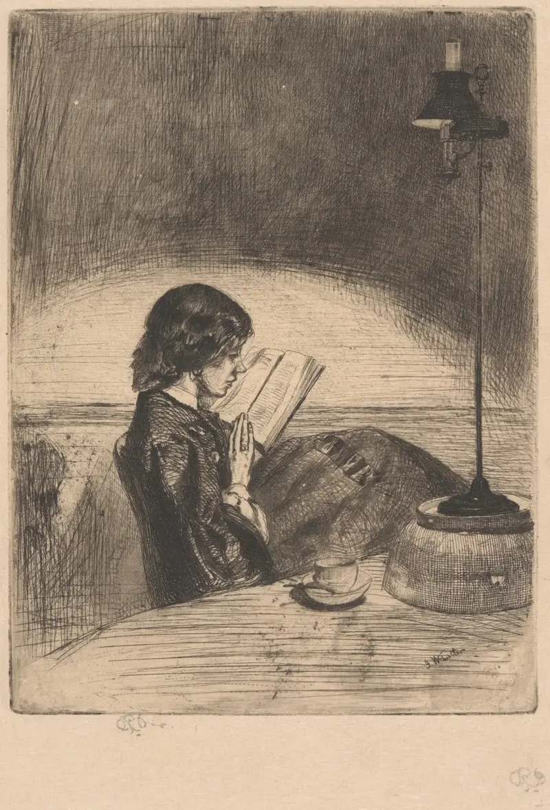 Lesung bei Lampenlicht von James Abbott McNeill Whistler