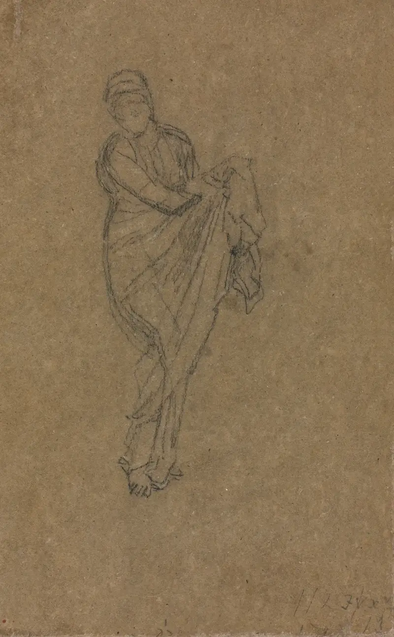 Stojąca kobieta podnosząca suknię, James Abbott McNeill Whistler