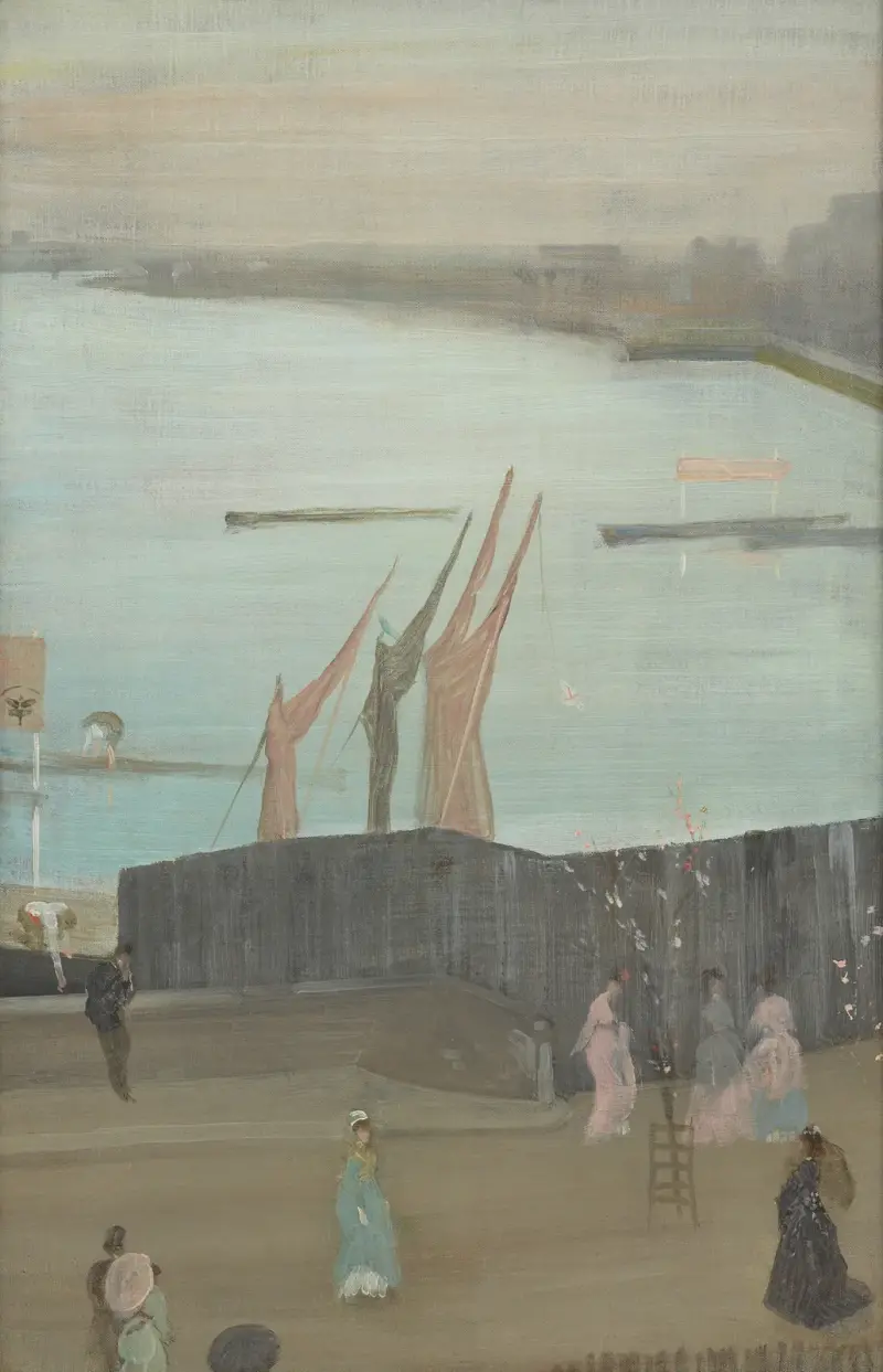 Variationer i rosa och grått: Chelsea av James Abbott McNeill Whistler