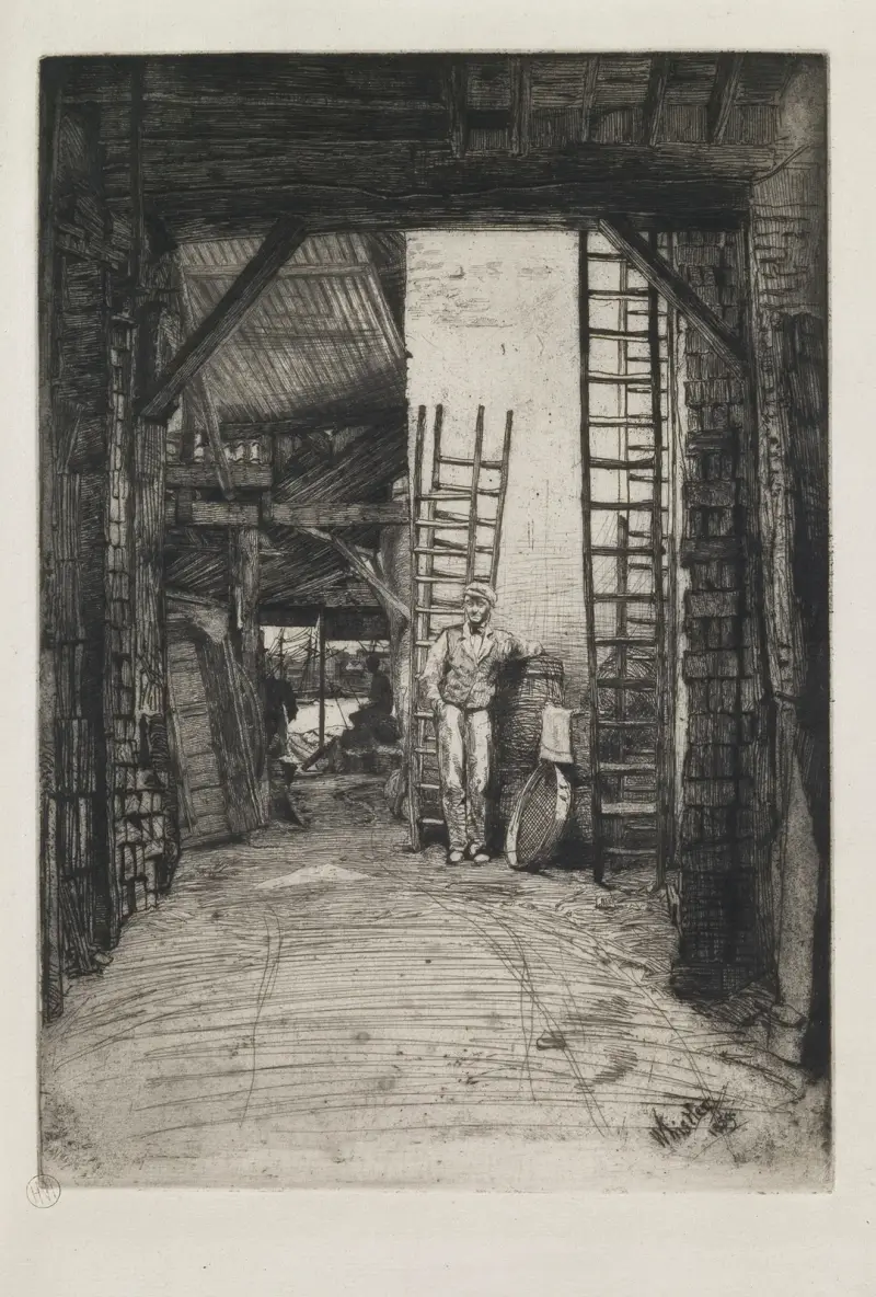 W. Jones, kalkbrännare, Thames Street av James Abbott McNeill Whistler