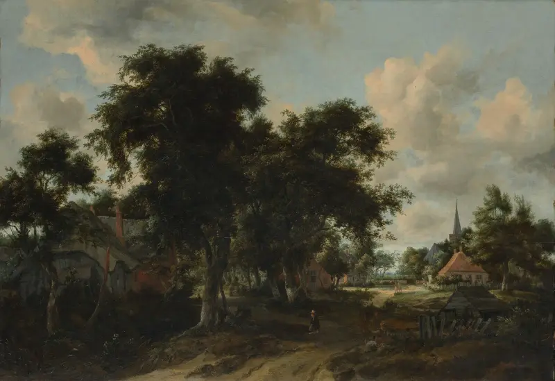 Ingång till en by av Meindert Hobbema