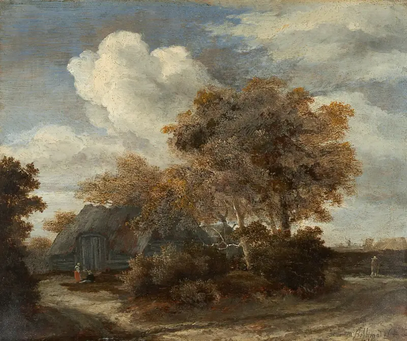 Hütte am Wegesrand von Meindert Hobbema
