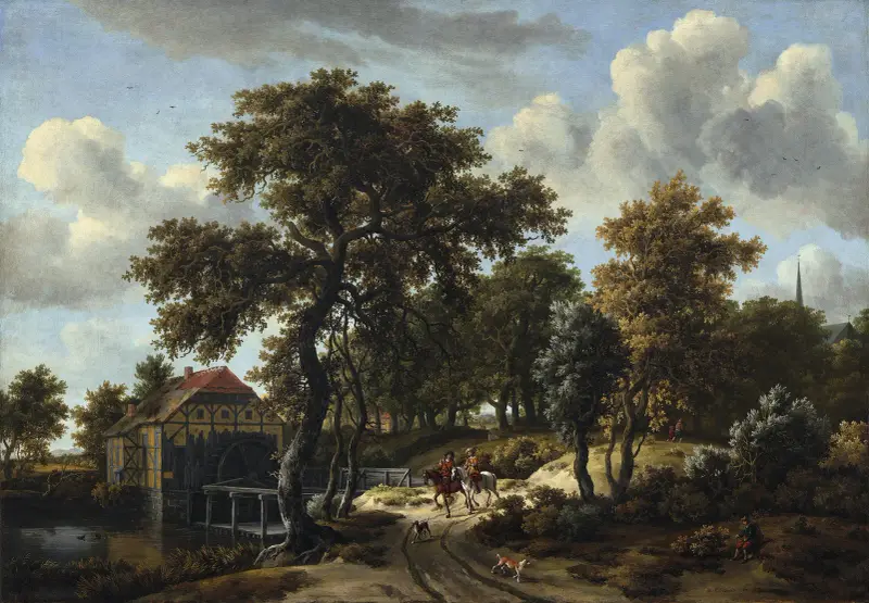 Die Reisenden von Meindert Hobbema