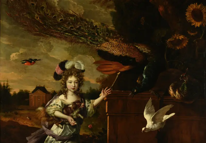 Fillette aux paons av Melchior d'Hondecoeter