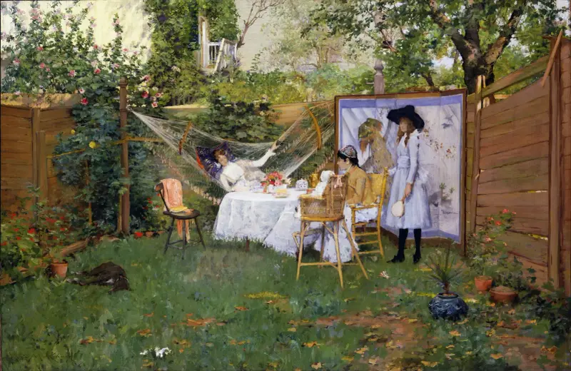 Open Air Breakfast av William Merritt Chase