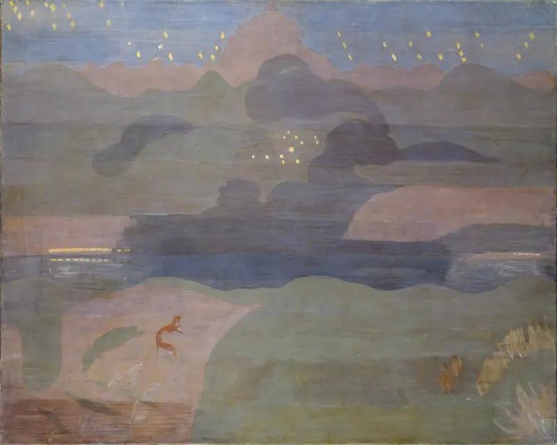 Gwiaździste niebo nad jeziorem Walen, Otto Meyer-Amden
