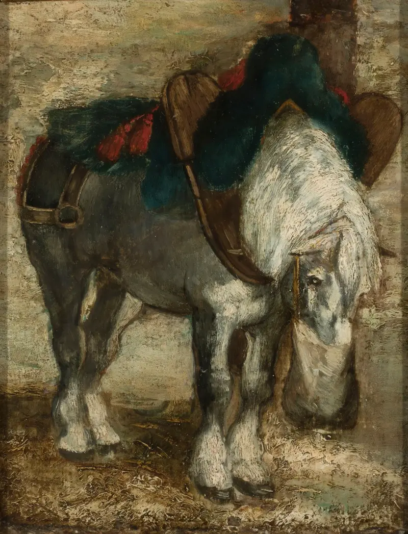 Percheron harnessed av Piotr Michałowski