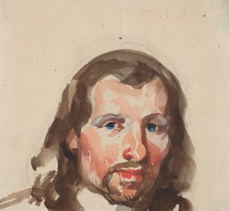 Portrait of a peasant av Piotr Michałowski