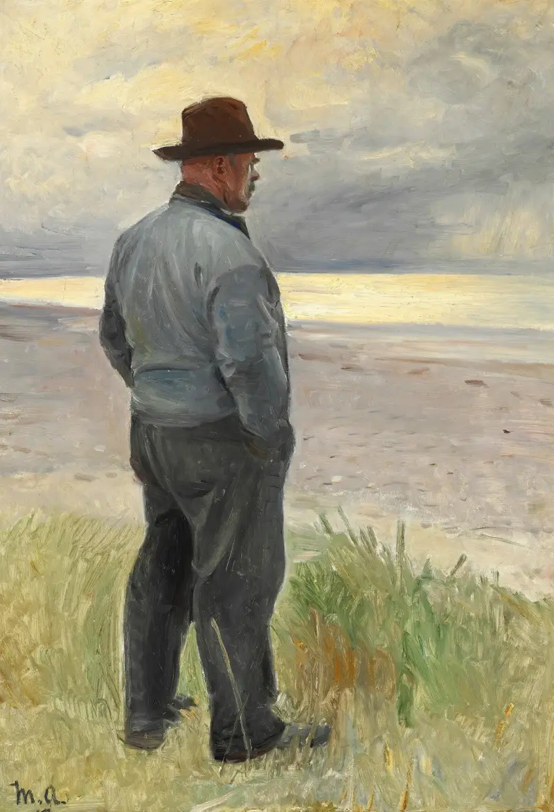 Fiskare blickar ut över havet av Michael Ancher