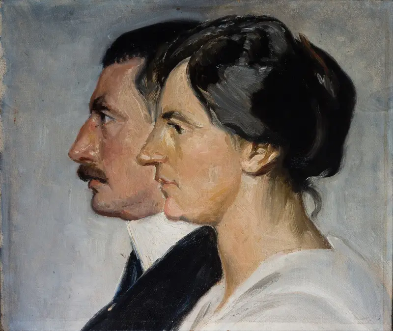 Kung Christian X och drottning Alexandrine av Danmark av Michael Ancher