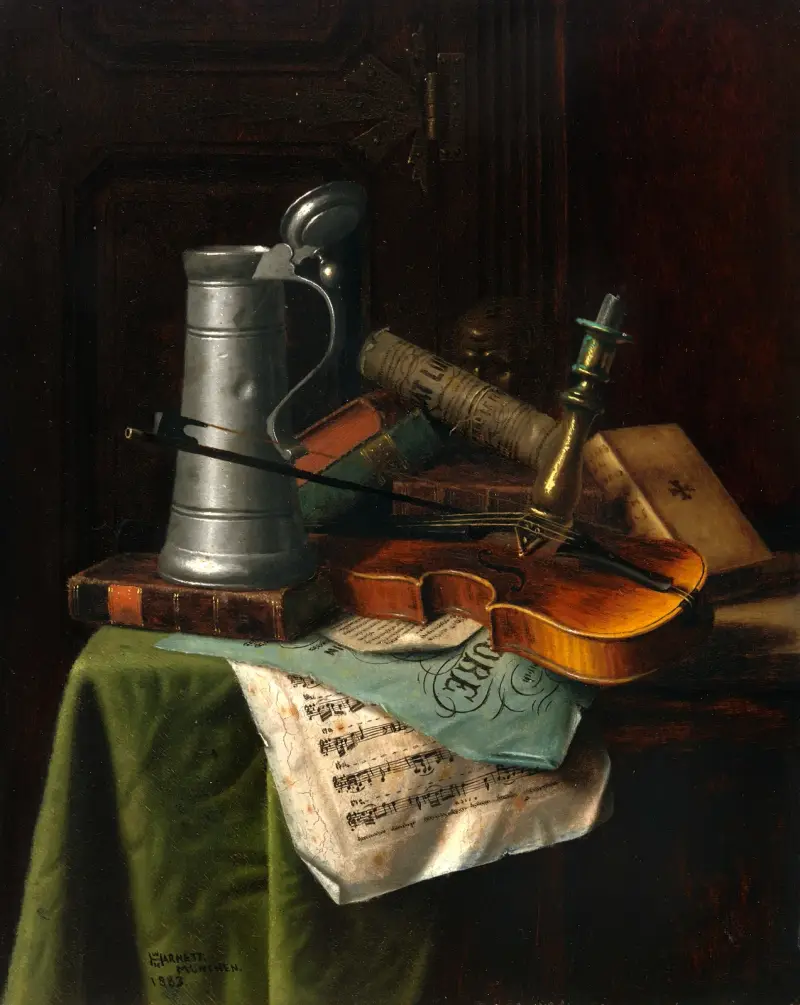 Stillleben mit Violine, 1883 von William Michael Harnett