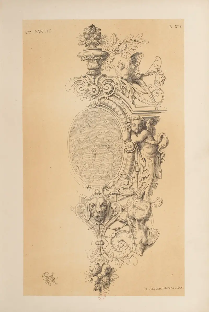 Cartouche formant cadre av Michel Liénard