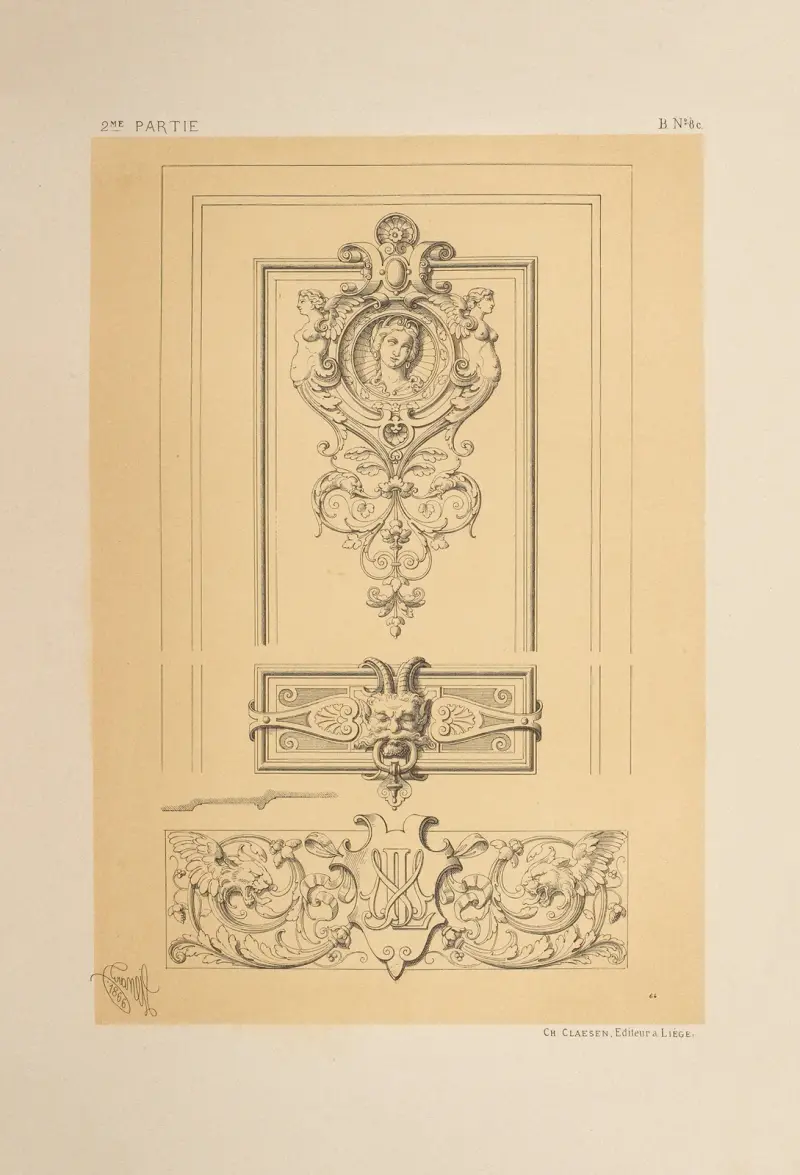 Vergrößerte Details von Tafel B 7 von Michel Liénard