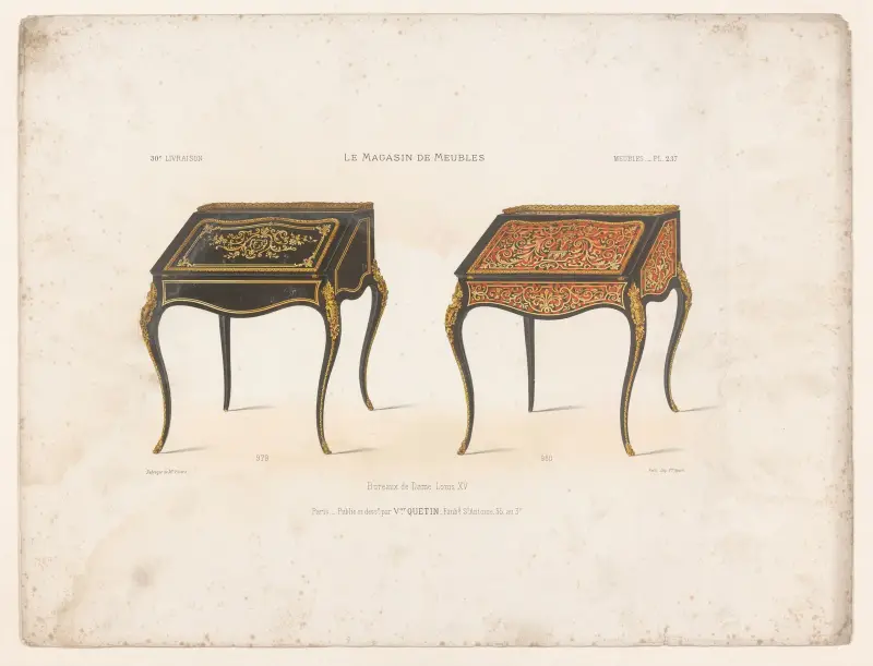 Damskrivbord i Ludvig XV-stil av Victor Léon Michel Quétin