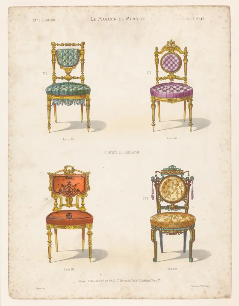 Fantasistolar ; Ludvig XVI ; Ludvig XIV ; kinesisk av Victor Léon Michel Quétin