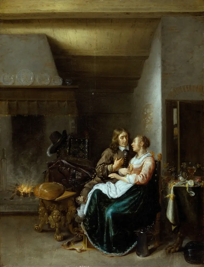 A Couple in an Interior av Jan Miense Molenaer