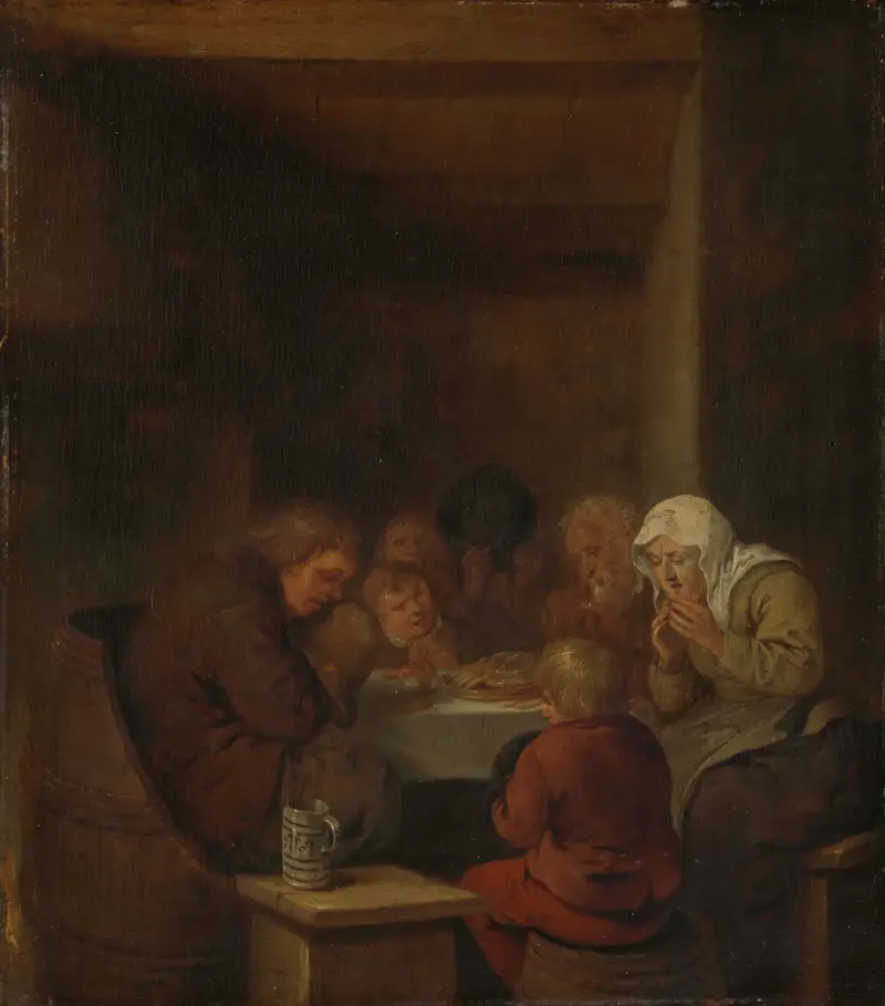 Modlitwa przed jedzeniem, 1653, Jan Miense Molenaer