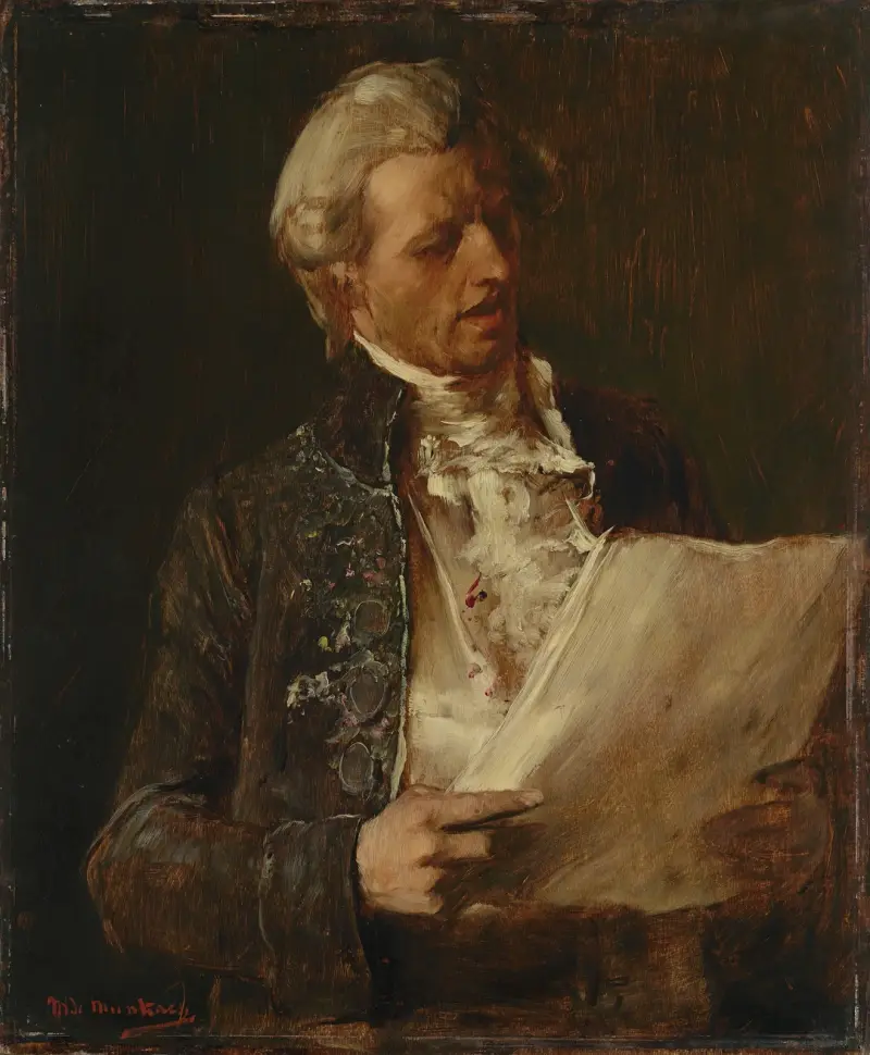 Śpiewak (studium do obrazu „Umierający Mozart”), Mihály Munkácsy