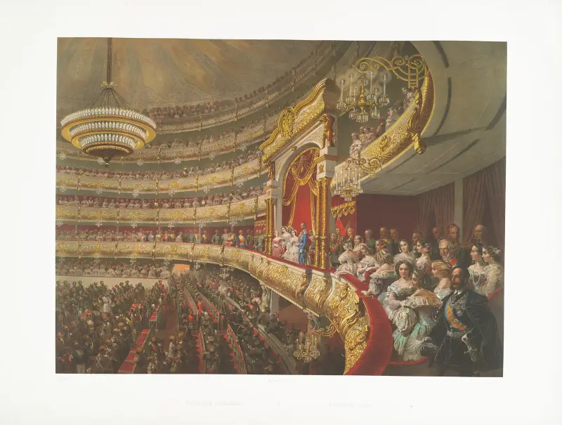 Stora teaterns auditorium, Moskva, Ryssland av Mihály Zichy