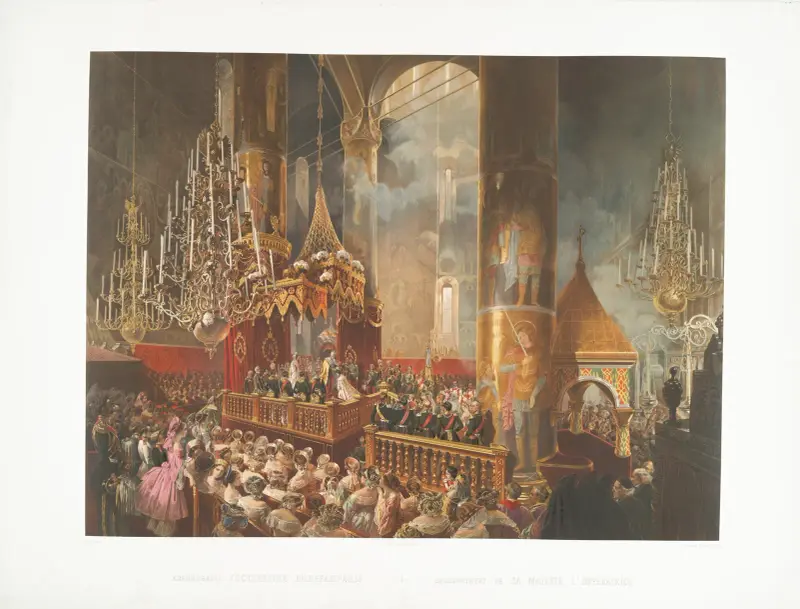 Die Krönung der Zarin Maria Alexandrowna von Russland von Mihály Zichy
