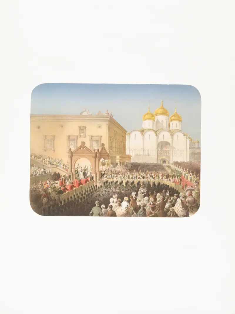 Kejsarinnan Alexandra Feodorovnas procession från Röda flygeln till Uspenskijkatedralen av Mihály Zichy