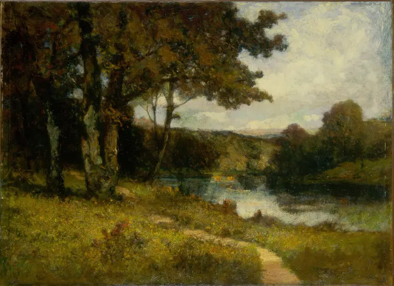 Bez tytułu (pejzaż, drzewa nad rzeką), 1891, Edward Mitchell Bannister