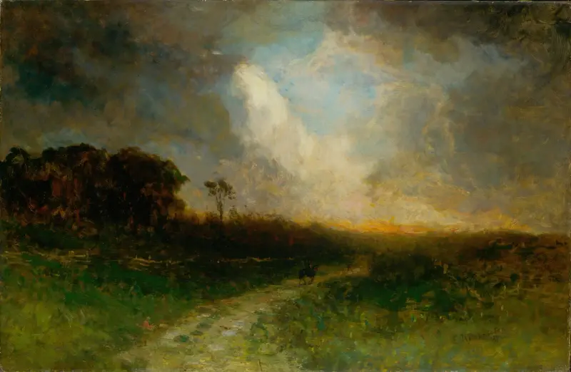 Bez názvu (krajina, muž na koni), 1884 – Nr. 1, Edward Mitchell Bannister