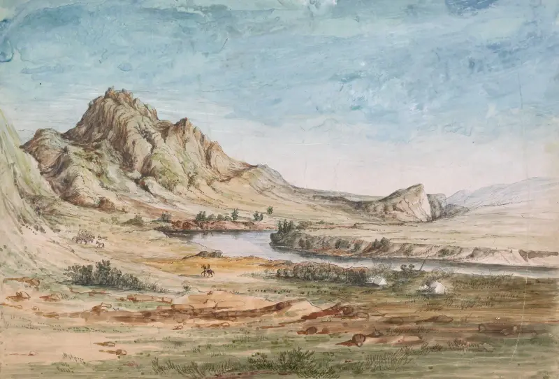 Björntänder, Missourifloden, bergens port av John Mix Stanley