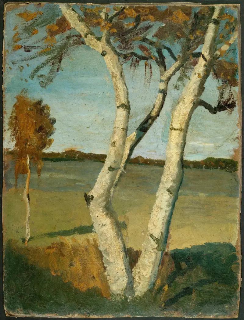 Birke in einer Landschaft von Paula Modersohn-Becker