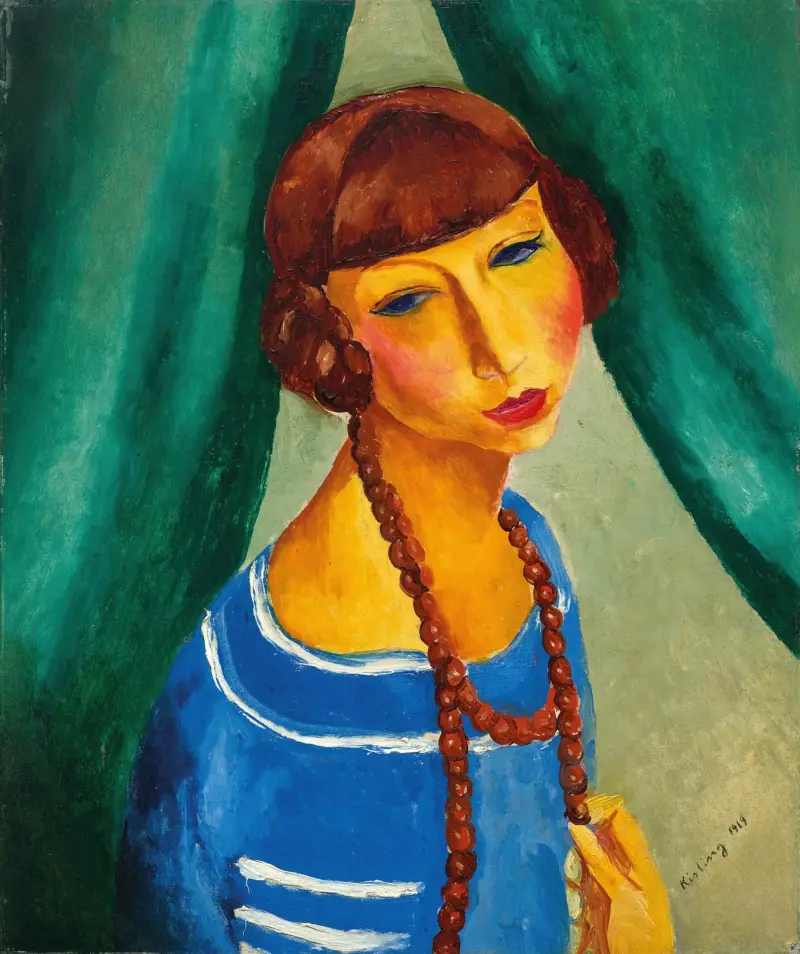 Porträtt av Marguerite Gros, syster till fru Renée Kisling av Moïse Kisling