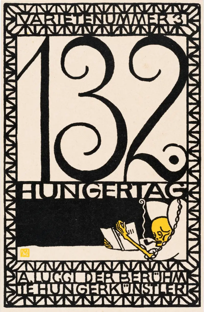 Nr. 97: Varieténummer 3: 132:a svältdagen – A. Lucci, den berömda svältkonstnären av Moriz Jung