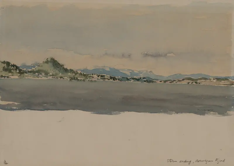 Sturmende, norwegischer Fjord von Muirhead Bone